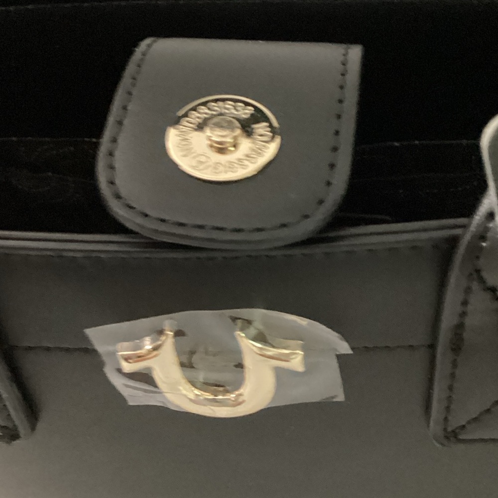 True Religion Black Satchel Purse Contemporary Preppy New With Tags - Picture 4 of 6